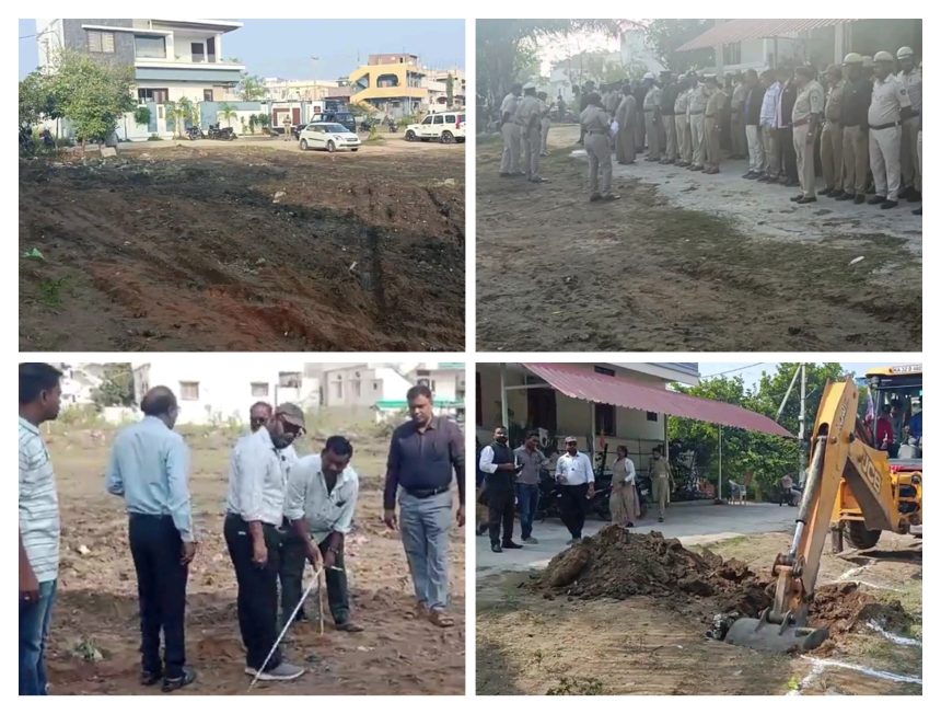 ದೇವಸ್ಥಾನ ತೆರವಾದ ಸ್ಥಳದಲ್ಲಿ ಶಾಲಾ ಕಟ್ಟಡ ಕಾಮಗಾರಿಗೆ ಚಾಲನೆ