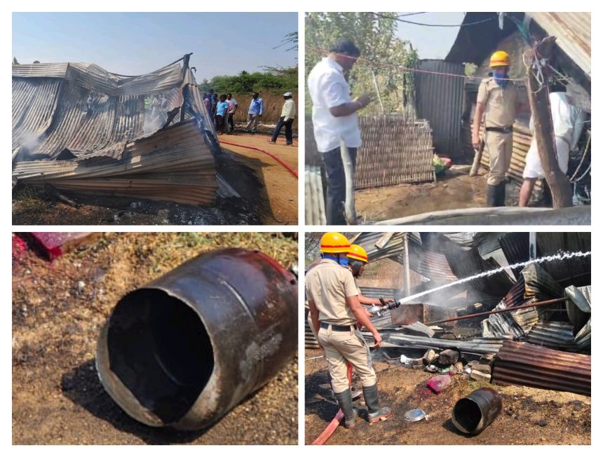 ಗ್ಯಾಸ್ ಸಿಲಿಂಡರ್ ಸ್ಫೋಟ : ಕುರಿಗಳ ಸಜೀವ ದಹನ..