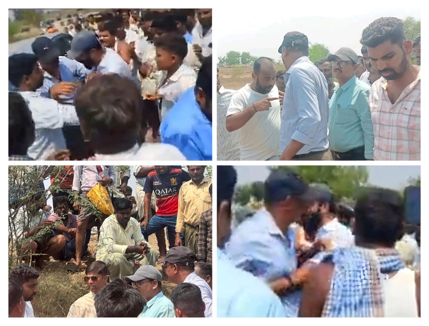 ನರೇಗಾ ಕಾಮಗಾರಿ ವೀಕ್ಷಣೆಗೆ ಬಂದಿದ್ದ ವೇಳೆ ಮೇಲಾಧಿಕಾರಿಗಳ ಮುಂದೆ ಪಿಡಿಒ ಮೇಲೆ ಹಲ್ಲೆ..